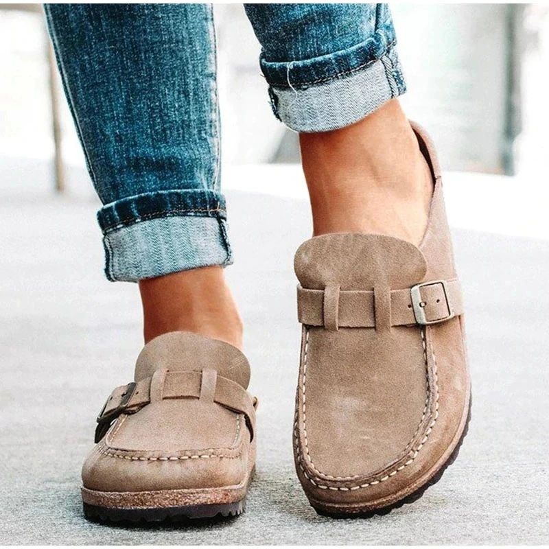 Fleekcomfy Orthopedic Suede Leather Posture Arch-Support Walking Slip-On Shoes & Sandals