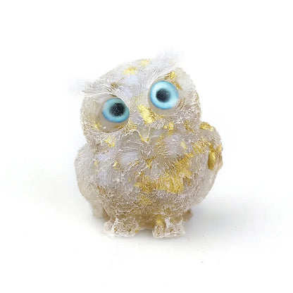 Natural Crystal Owl Gemstone Decoration