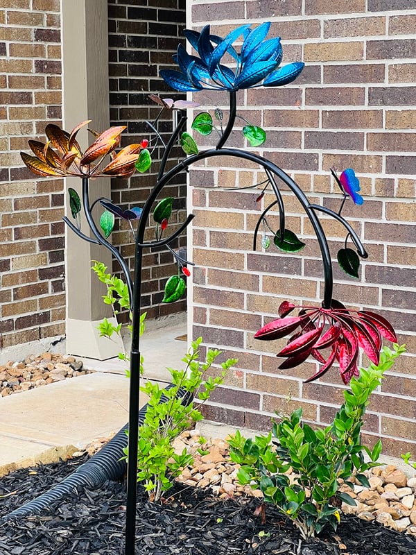 Beautiful Summer Multi Colored Flowers Wind Spinner