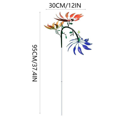 Beautiful Summer Multi Colored Flowers Wind Spinner 30*95