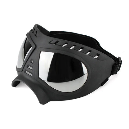 Dog Goggles UV Sunglasses Windproof Snowproof Dog Glasses for Long Snout Dogs, Soft Frame, Flexible Adjustable Straps