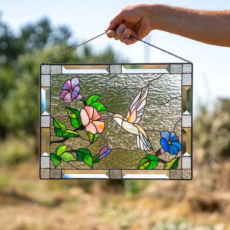 Cardinal Stained Window Panel