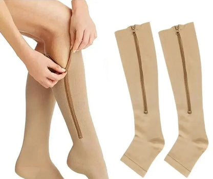 Zipper Medic - Compression Socks Beige / 3 Pairs S/M 200004183